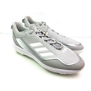 Adidas Icon 7 TPU Mens Size 17 Gray Silver White Baseball Cleats FZ1560